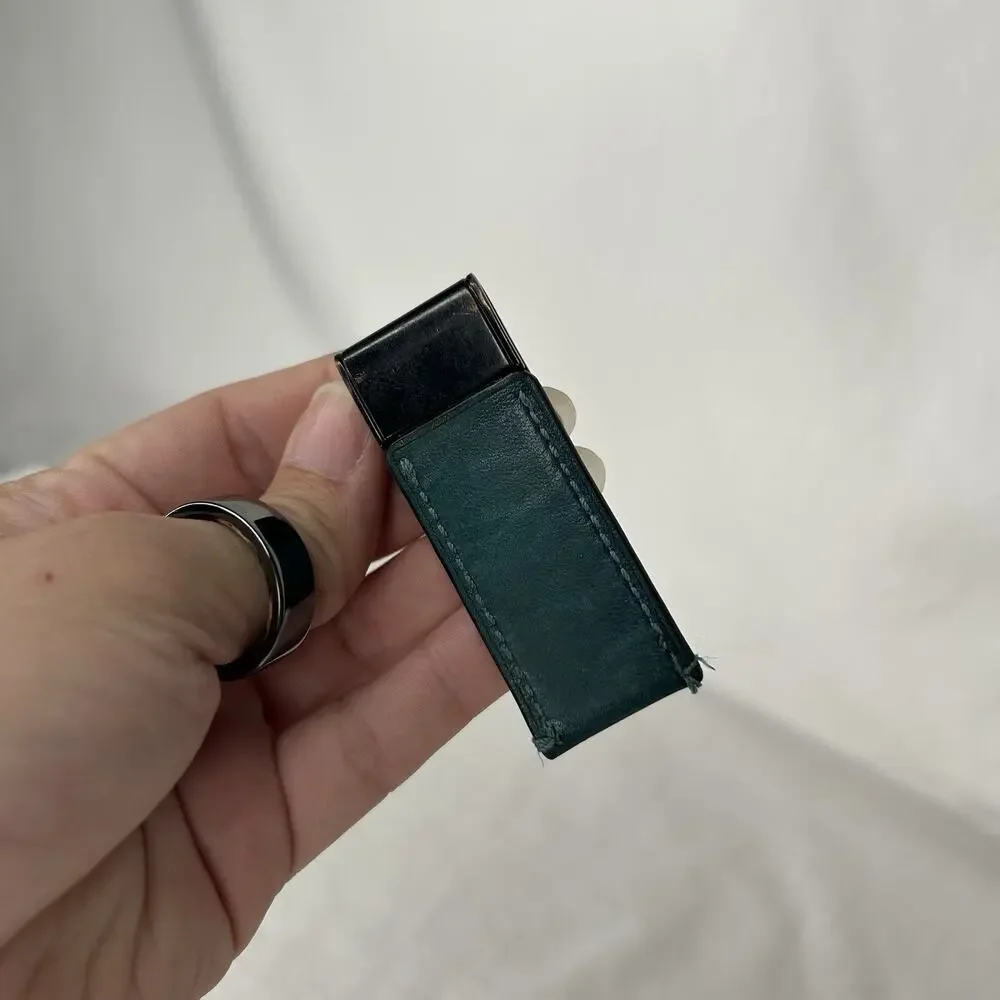 Men's Sport Calf Leather Money Clip Blue Used